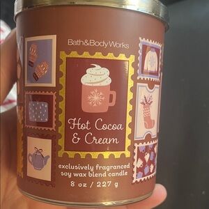 Bath & Body Works Hot Cocoa & Cream Candle - Brown and Gold